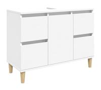 “Winter Sale""TOP Armoire de salle de bain Blanc - Meuble d'évier blanc 80x33x60cm - bois d'ingénierie PRO86916