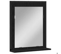 “Winter Sale""TOP Armoire de salle de bain Noir - Miroir Chêne noir 50x12x60cm Verre et Bois Ingénierie PRO66909