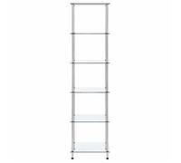 “Winter Sale""TOP Armoire étagère magazine Transparent - Étagère 6 niveaux Transparent 40x40x160cm Verre trempé PRO37390