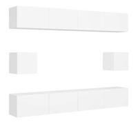 “Winter Sale""TOP Armoire TV classique Blanc - Ensemble de meubles TV 6 pcs Blanc Bois d'ingénierie PRO67813