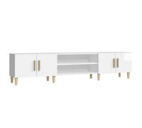 “Winter Sale""TOP Armoire TV classique Blanc - Meuble TV blanc brillant 180x31,5x40cm - bois d'ingénierie PRO69825