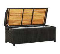 “Winter Sale""TOP Banc de jardin Noir - Banc de rangement de jardin 120cm Résine tressée Noir PRO20085