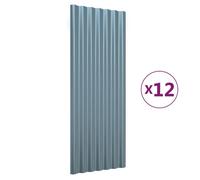 “Winter Sale""TOP Bardeaux et tuile Gris - Panneaux de toiture 12 pcs Acier galvanisé Gris 100x36cm PRO13713
