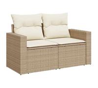 “Winter Sale""TOP Canapé de jardin Beige - Canapé de jardin avec coussins 2 places beige résine tressée PRO50579