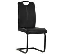 “Winter Sale""TOP Chaise de cuisine Noir - Chaises à manger cantilever lot de 4 noir similicuir PRO59372