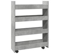 “Winter Sale""TOP Chariot de cuisine Gris - Chariot de rangement étroit 4 niveaux gris béton PRO89208