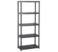 “Winter Sale""TOP Étagère industrielle Noir - Étagère de rangement à 5 niveaux Noir 71x38x170cm Plastique PRO61335