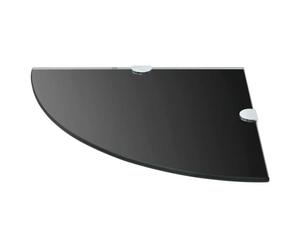 “Winter Sale""TOP Étagères murale,ensemble élégant Noir - Étagère de coin avec supports chromés Verre Noir 25x25cm PRO72467