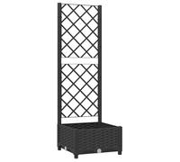“Winter Sale""TOP lit surélevé en gabion Noir - Jardinière avec treillis Noir 40x40x121,5cm PP PRO37769
