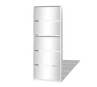 “Winter Sale""TOP Meuble à chaussures Blanc - Meuble à chaussures 5 étagères et miroir 63x17x169,5cm Blanc PRO23150