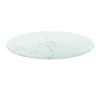 “Winter Sale""TOP Plateau de table Blanc - Dessus de table blanc Ø40x0 8cm verre trempé avec design marbre PRO61567