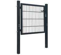 “Winter Sale""TOP Portail de jardin Gris - Portillon 2D (simple) Gris anthracite 106x130cm PRO11897
