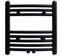 “Winter Sale""TOP Radiateurs Noir - Sèche-serviettes eau chaude à rails incurvés noir 480x480 mm PRO69702