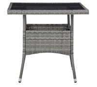 “Winter Sale""TOP Table de jardin Gris - Table à dîner d'extérieur Gris Résine tressée et verre PRO99560