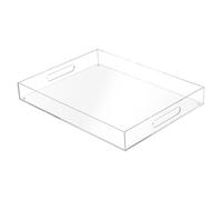 Winter Shore Grand Plateau de Service en Acrylique Transparent - Plateau Decoratif Rectangulaire de 40 x 30 x 5 cm - Plateau Repas, Café, Bijoux, Salle d'Eau, Maquillage - Plateau Plastique Polyvalent