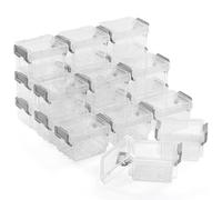 Winter Shore Petites Boites Empilables Plastiques Transparentes Rangement [Lot de 20] - pour Accessoires, Kraft, Stickers, Quincaillerie - Boites avec Couvercle à Loquets - 9x7x5 cm