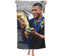 WINUO Enfunt-Home - Star du Football Mbappé Serviettes de Plage Bain Towel Beach Serviette de Bain Microfibre Towels, Sable et à Séchage Rapide Les Adolescents (B,80x160cm)