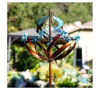 WinWindSpinner Moulin à Vent d'extérieur en métal pour Cour, Jardin, Grandes Sculptures cinétiques moulins à Vent, Cadeau pour Anniversaire, Pendaison de crémaillère, Noël, 66 x 218 cm (l x H)