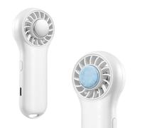 Winwj Ventilateur à main avec fonction de refroidissement, mini ventilateur portable 20 000 tr/min, haute vitesse, 20,5 h d'autonomie, ventilateur à batterie 4 vitesses, rechargeable par USB, petit