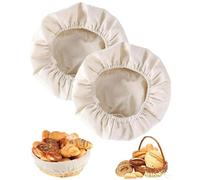 WINXMIN 2 pièces Ronde banneton pour pain,banneton,Banneton à Pain Rond Du Pain Doublure,Panier de Fermentation du Pain Corbeille à Pain Moule,pour Faire son Pain et son Levain-25 cm