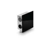WIPO Boîte à énergie design PowerQuad acier inoxydable 3xprises 2xUSB, verre noir