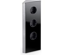 WIPO Mira verre d'angle, tiroir d'angle, acier inoxydable/verre noir