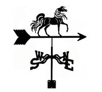 WIQUYBML Girouette Noire pour Jardin, Style Ferme, en Acier Inoxydable, Outil de Mesure pour décoration extérieure (toiture, Jardin), indicateur de Direction du Vent