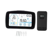 Wireless Hygrometer Thermometer, Backlit Touchscreen Weather Station (Black)