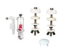Wirquin 10720554 - Mécanisme de WC double chasse à étrier + robinet flotteur latéral Gris & 19021009 VIS, Blanc et Métal