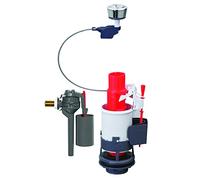 Wirquin 10723585 Chasse d'eau wc complète mécanisme wc double chasse MW2 & robinet flotteur à alimentation latérale Topy, gris et rouge