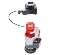 Wirquin 10723882 Mécanisme WC Double Chasse Touchless Chromé | Bouton poussoir à câble, fonction Eco stop, économie d'eau, facile à installer, fabriqué en France
