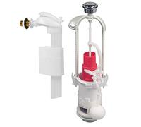 Wirquin 10724036 Chasse d'eau wc complète mécanisme wc double chasse MVB & robinet flotteur à alimentation latérale F90, gris et rouge