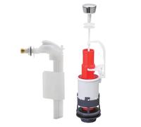 Wirquin 10724037 Mécanisme WC Simple Chasse MP Robinet Flotteur F90 Chromé | Robinet alimentation latérale, régulation précise, silencieux, installation facile, fabriqué en France