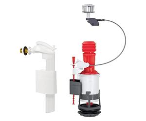 Wirquin 10724038 Mécanisme WC Double Chasse MW2 Robinet Flotteur F90 Chromé | Robinet alimentation latérale, régulation précise, installation facile, économie d'eau, origine France garantie
