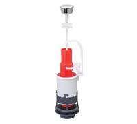 Wirquin 10724082 Mécanisme chasse d'eau wc simple chasse avec bouton poussoir à bouton indépendant MP, gris