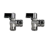 Wirquin 10724126 Robinet d'arrêt équerre 1/4 tour en laiton chromé R29 pour chasse d'eau wc, chromé (Lot de 2)