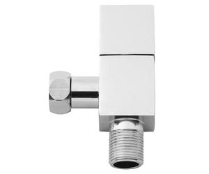 Wirquin 10724142 Robinet d'Arrêt Équerre Carré Chromé | Laiton, 1/4 tour, compatible chasse d'eau WC
