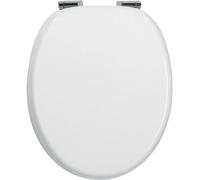 Wirquin 20719569, siège de WC rond et souple, blanc, imitation bois, 2,9 kg