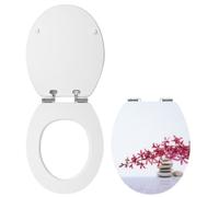 Wirquin 20719925, allongé, siège de WC rigide, multicolore, blanc, acrylique, bois, 370 mm, 480 mm