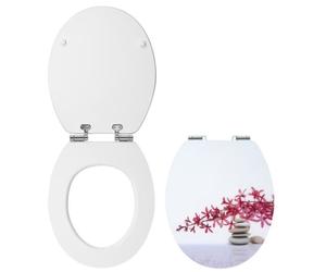 Wirquin 20719925, allongé, siège de WC rigide, multicolore, blanc, acrylique, bois, 370 mm, 480 mm