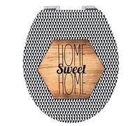 Wirquin 20721624 Abattant WC Diplomat Home Sweet Home en MDF, 100% FSC avec frein de chute, déclipsable, top fix et charnières en inox, forme en U