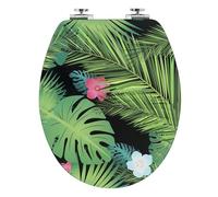 Wirquin 20722133 Abattant WC Diplomat Jungle Vert et Bois | MDF 100 % FSC, finition mate, frein de chute, charnières inox