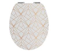 Wirquin 20722723 Abattant WC Diplomat Geometric Gold | MDF, frein de chute, charnières inox, forme U