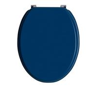 Wirquin 20722726 Abattant WC Woody Bleu Mat | MDF, charnières inox, forme U