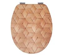 Wirquin 20723077 Abattant WC Diplomat Osier | MDF 100 % FSC, frein de chute, déclipsable, top fix, charnières inox, forme U