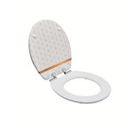 Wirquin 20723081 Abattant WC Diplomat Marbre | MDF 100 % FSC, frein de chute, déclipsable, top fix, charnières inox, forme U