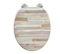 Wirquin 20723481 Abattant WC Woody Wall Blanc et Bois