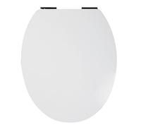 Wirquin 20723482 Abattant WC Diplomat Blanc | MDF, frein de chute, déclipsable, top fix, charnières inox, forme U