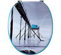 Wirquin 20723907 Abattant WC Woody Cabane du Pêcheur | MDF 100 % FSC, top fix, charnières inox