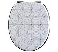 Wirquin 20723910 Abattant WC Woody Origami Blanc et Noir | MDF, 100 % FSC, charnières inox